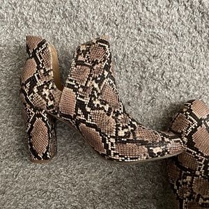 Snake Print Block Heels